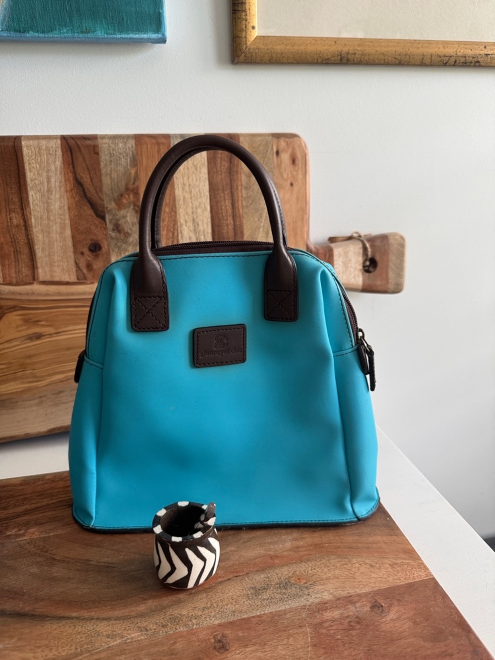 Glenroyal Chic Vintage Mini Tote Bag with Leather Accents Designed in Scotland - Picture 2 of 11